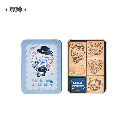 【予約受付中】原神　お星さまと幼き夢の旅シリーズ　缶入り木製スタンプ　フリーナ