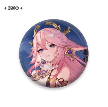 原神　キャラ缶バッジ　八重神子