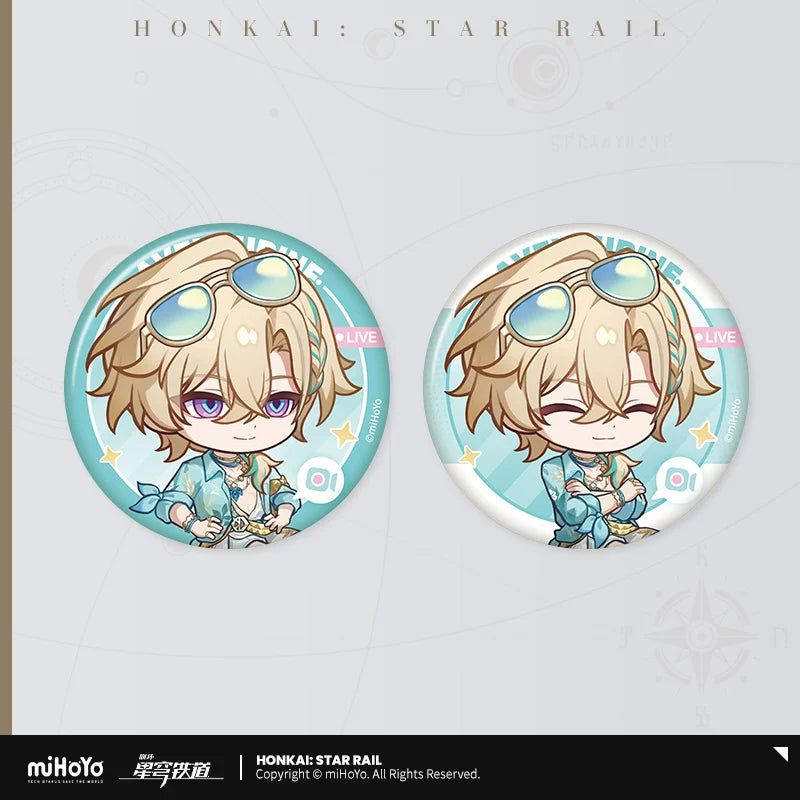 【予約受付中】崩壊：スターレイル　ミスターフク郎の応接室シリーズ　缶バッジセット　アベンチュリン・波と戯れる夏