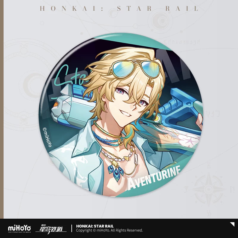 【予約受付中】崩壊：スターレイル　星間旅行シリーズ　キャラクター缶バッジ　第二弾　アベンチュリン・波と戯れる夏